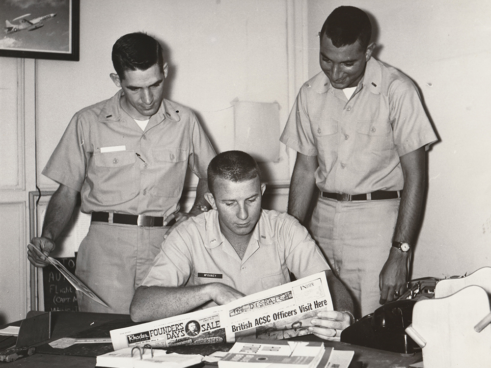 Lt McRaney proofing Maxwell AFB paper